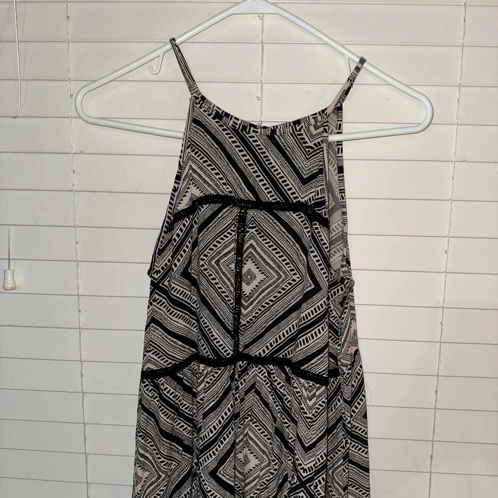 Xhiliration Women's Sleeveless Sundress Strappy Medium Black Bohemian